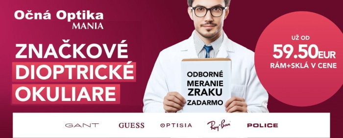 Značkové dioptrické okuliare vrátane skiel už od 59,50 EUR